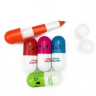 Pen Cute Face Pill Ball Point Vitamin Capsule Ball Play Pen Stationery Capsule Shape Pen