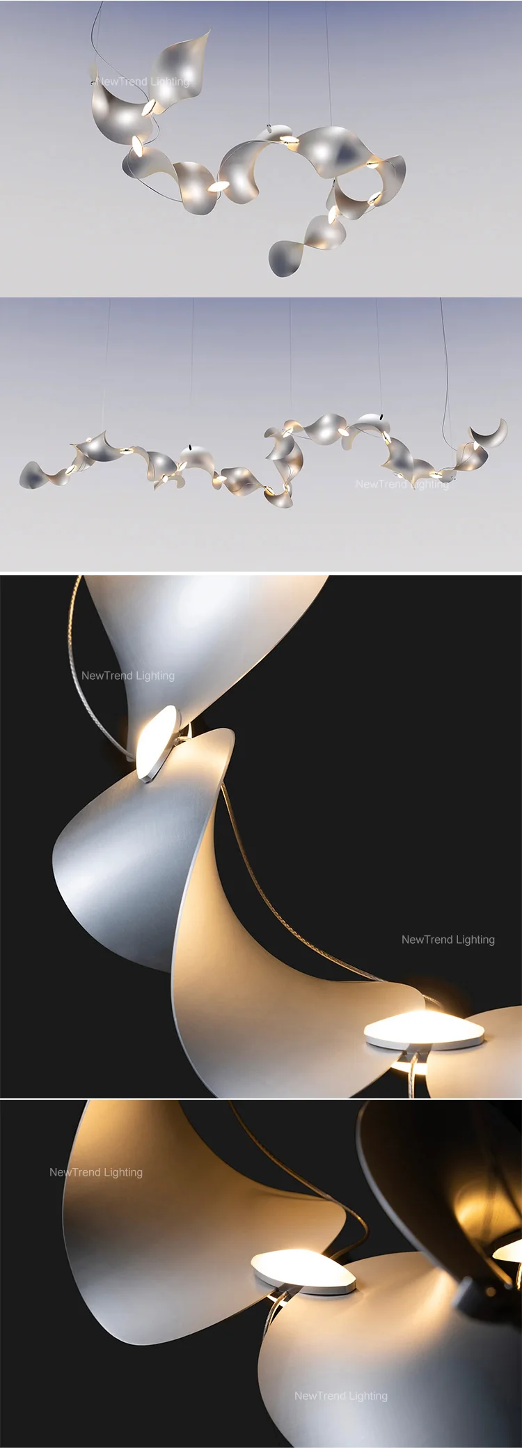 CPL-362 Unique Design Hanging Light Indoor Hotel Lobby Villa Decoration Custom LED Chandelier details