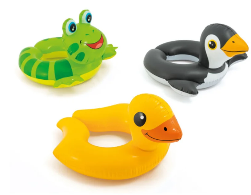 Inflatable Split Swim Ring Pool Float for Children 3-6yrs Penguin Frog Giraffe 