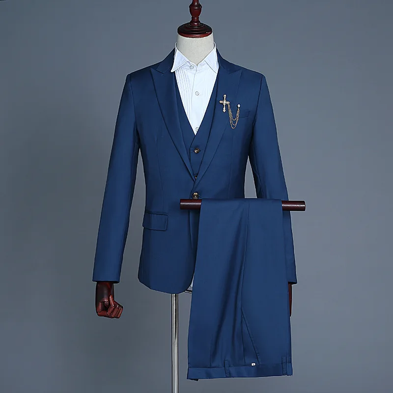Custom Business Men Suits 3 Pieces Male Jacket Custom Fashion Groom Wedding formal Suit Tuxedo