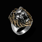Silver Ring Men's Ring Vintage Antique Silver Plated Men's Ring Stainless Steel Chunky Lion Ring