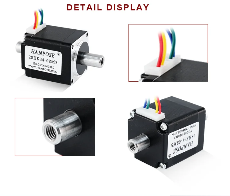 product hanpose nema 34 08a dual axis stepper motor 28hk34 28hk40 28hk50 18 degrees 2 phase stepper motor-5