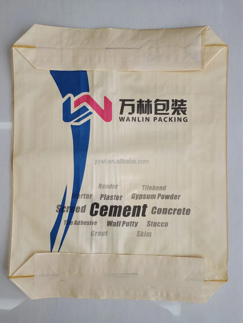 25kg 40kg 50kg Mortar Packaging Bag PP Block Bottom Bag with Self-closing Valve for Cement Mortar Plaster Gypsum Powder
