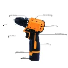 Drill For XINYIHUA 16.8V Cordless Power Drill Li-ion Brushless Power Drill Fit For Charg Battery