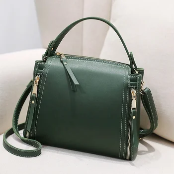 Summer Women Leather Messenger Bags Casual Crossbody Shoulder Small Bags PU Tote bag Handbag Black / Red / Green