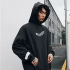 Hoodies 9835#Ovdy 20fw Street Style Screen Fashion Printing Ripped Logo Sweatshirts Mens Hoodies