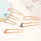 Alloy HC053B Korea Simple Alloy U-shape Hair Pins Metal Hair U-shape Chinese Hairpin Stick Hairpins For Hair Accessories