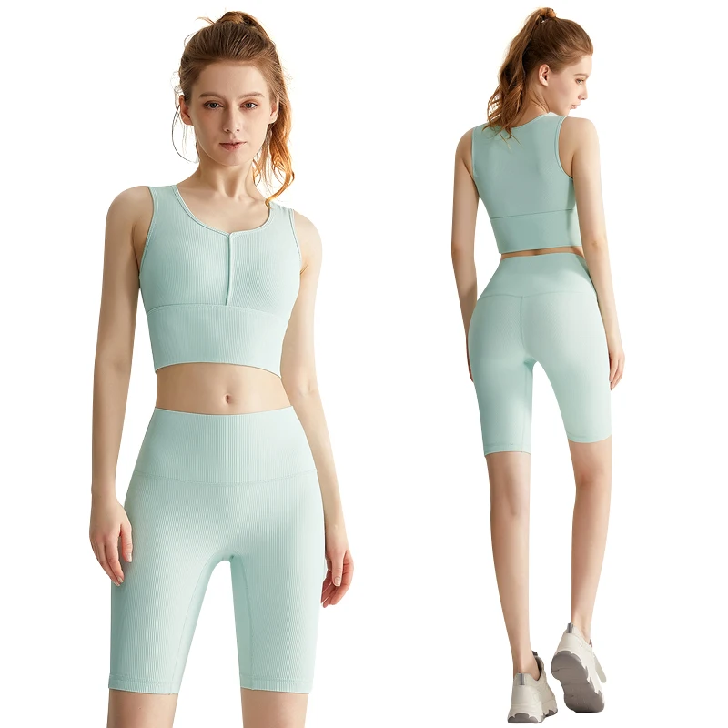 2023 New Ladies Seamless Yoga Suit In Stock Gym Fitness Sets Workout Clothing Yoga Set