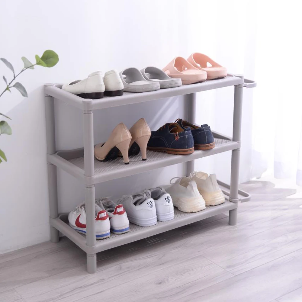 Wholesale Household Rice White 3 Layers Shelf,Simple Style Plastic shoe Rack