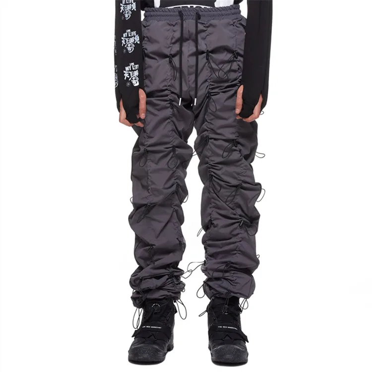 Ruched Toggle Nylon Stacked Jogger 