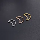 Piercing Titanium Zircon Prong Setting Crescent Moon Shape Nose Ring Hoop Jewelry Supplies Body Piercing