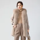 Fur Coat Rabbit GUNV Winter Super-large Fox Fur Coat Rabbit Fox Fur Lining Cheap Leather Coat