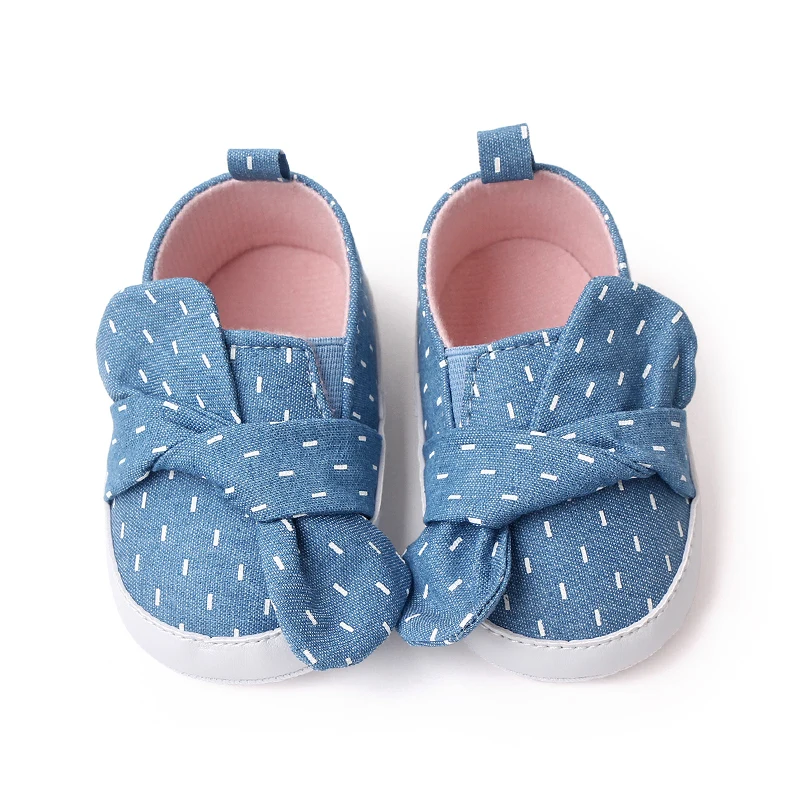 New Bow Striped Strawberry Print Soft Soled Spring and Autumn Toddler Shoes for Baby Girls supplier