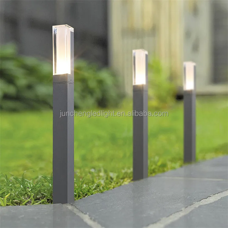 Modern Design Pathway Walkway Garden Square Aluminum Acrylic Lampshade