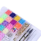Beads Bead Amazon Hot Sales 6mm Assorted Flat Round Polymer Clay Beads Diy Kit Bead Bracelet