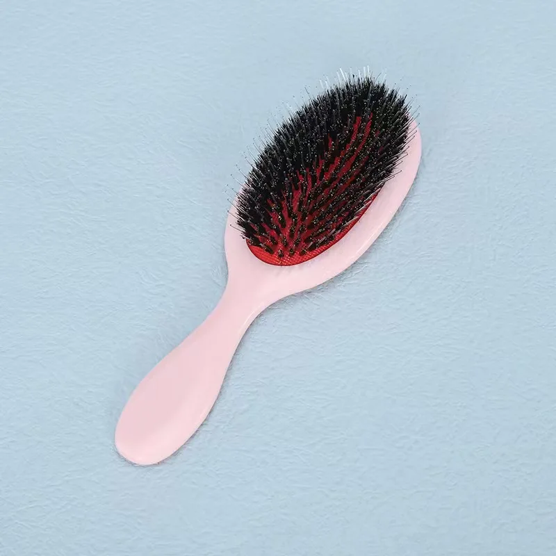 Strong Factory Cross-border Electroplating Red Skin Pig Sideburns Massage Anti Tangling Soft and Smooth Hair Brush details