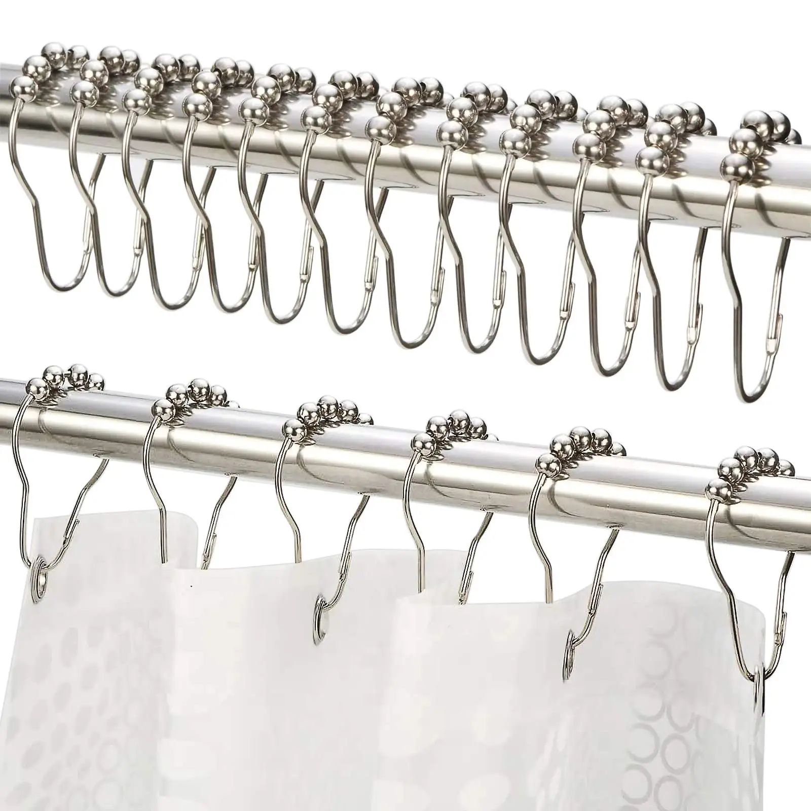 Shower curtain ring hooks  Set of 12 Hooks Custom metal shower hooks