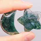 For Sale Spiritual Healing Petrified Polished Nature Mixed Mini Sized Moon And Star For Sale
