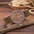 Watch Quartz Watches Wooden Watch Case Men Wrist Quartz Leather Watches