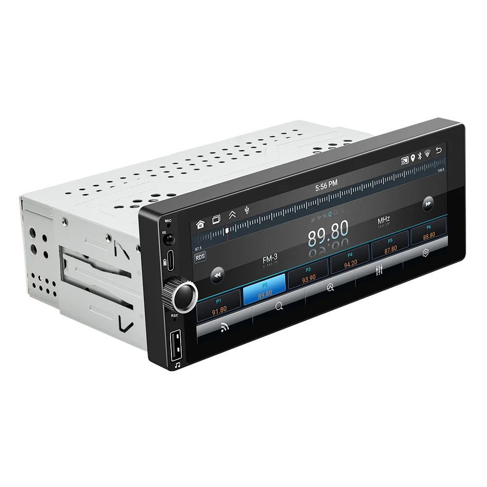 Single Din 6.86 Inch CarPlay/Android Auto Car Radio with Touch Screen LCD USB Connection Dashboard Placement