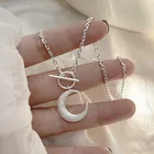 Silver Pendant 925 Sterling Silver Necklace Shinny Moon Pendant 1 Mc Rose Gold Or Gold Or Rhodium Plating