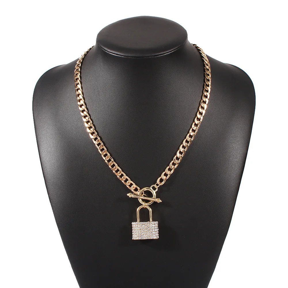 2021 Hot selling women punk fashion gold plated layered chains necklaces accessories jewelry
