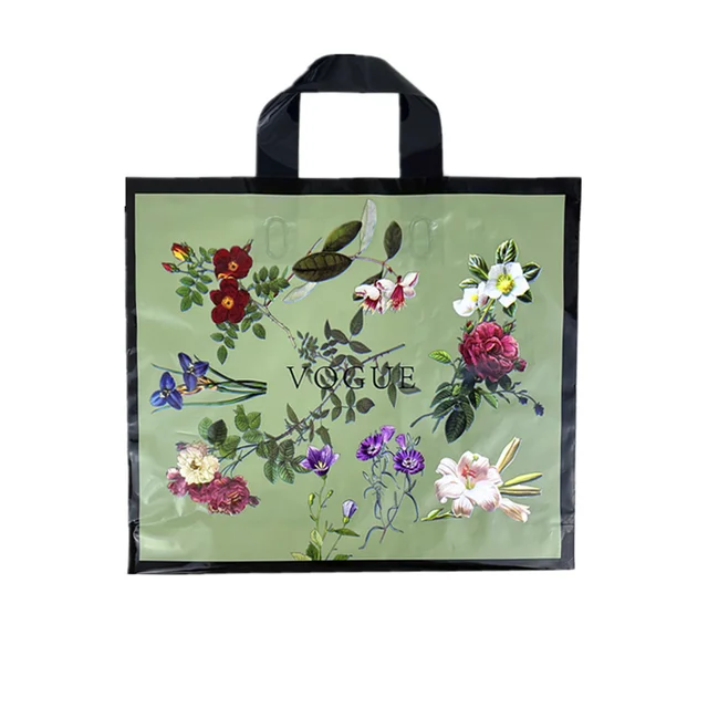 Chen Han Factory Wholesale Plastic Tote Bag Fashion Floral Clothing Store Shopping Bag Thickened Weighing Gift Bag