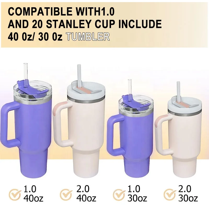 Silicone Spill Proof Stopper Set of 3 Straw Compatible with Stanleys Cup 2.0 Straws Plug Tips Cap Tumbler Straw Cover
