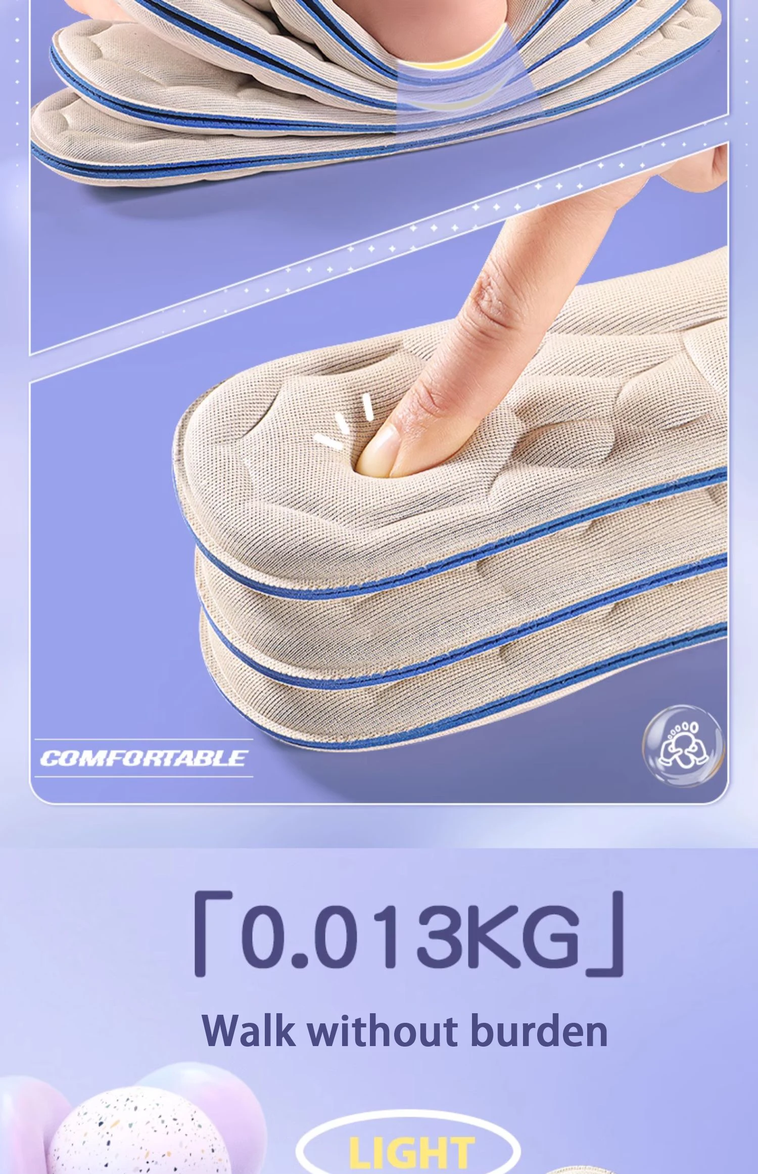 Cloud Massage Insoles Womens Winter Soft Comfort Pads Cloud Massage Insoles Womens Winter Soft Comfort Pads