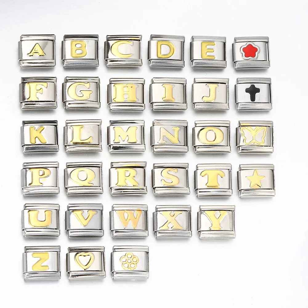 Wholesale bulk elastic Italian bracelet charms for women stainless steel link single Italian charms