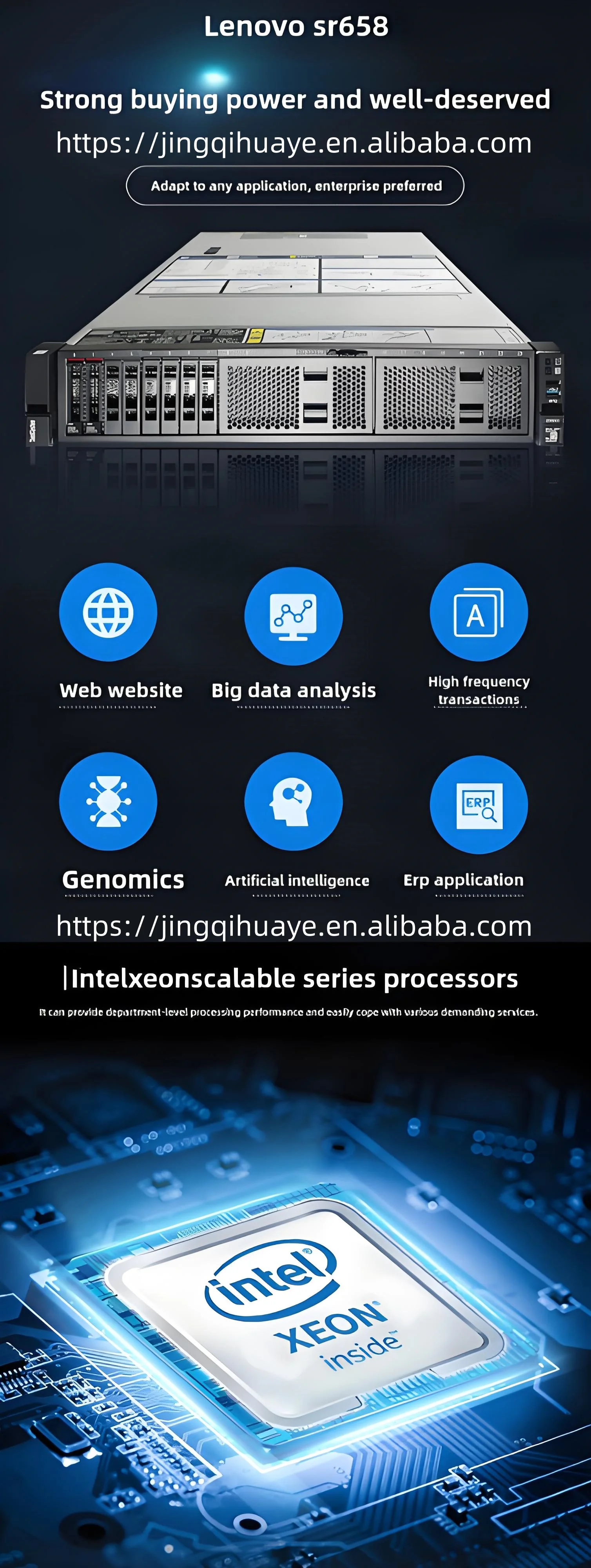 Lenovo ThinkSystem SR658 2U Server Intel Xeon Silver 4208 DDR4 24x NVMe 750W (230/115V) Platinum PSU 3Y Warranty