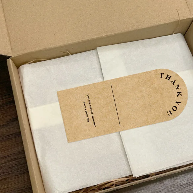 Hot sell 50 sheets of kraft paper thank you sticker Aircraft box seal sticker Gift box Seal label ZN-T-5