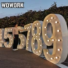 WOWORK Led Electronic Signs Birthday Party Marquee Love Letter Light Number For Wedding Decoration Event Props