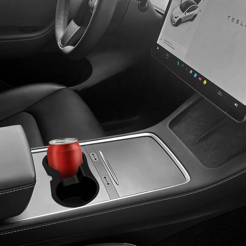 2023 Model 3 Model Y Silicone Center Console Water Cup Holder Card Slot Cup Holder Insert for Tesla