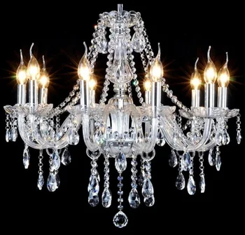Golden crystal candle lamp living room chandelier new European bedroom creative wedding crystal chandelier custom