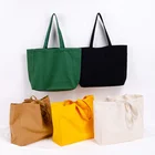 Tote Bag Tote Bag Eco-friendly Large Capacity Solid Color Reusable Custom Made Shopping Canvas Tote Bag