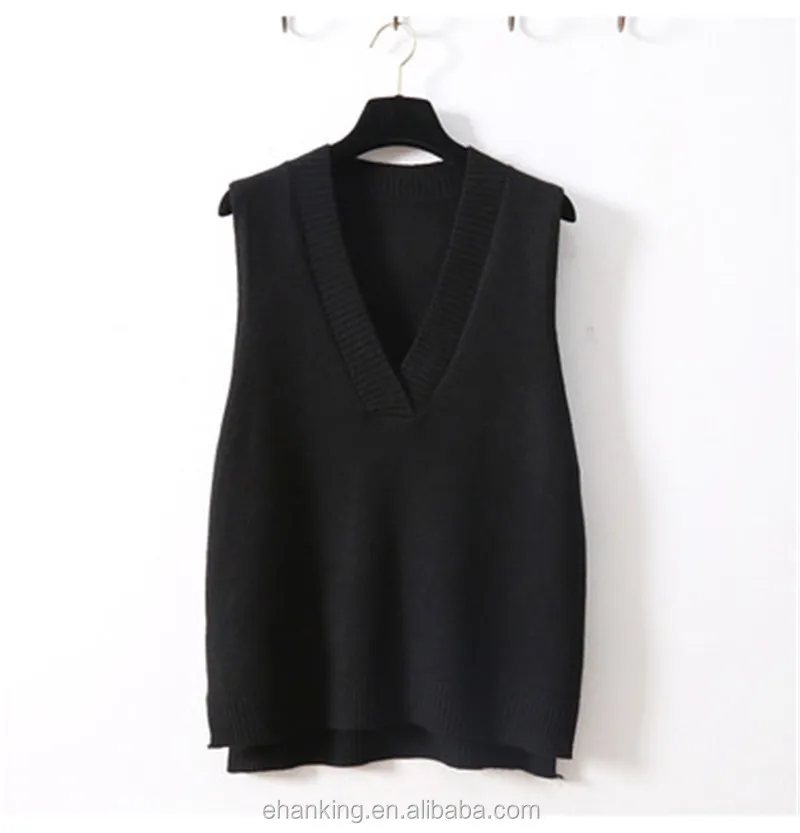 GETADME V-neck Cashmere vest women's sweater autumn and winter new Korean loose wild sweater vest sleeveless sweater main image 1