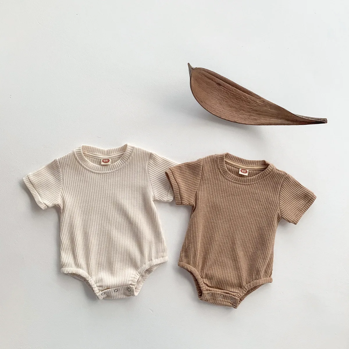 Baby Rompers Summer Solid Infant Boy One-piece Short Sleeve New Born Cotton Clothes Baby Girl Bodysuit