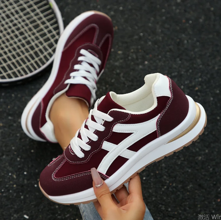 Comfortable, Fashionable and Casual Sports Shoes, Made of High-quality Fabric, Thick-soled Lace-up Premium Sports Shoes