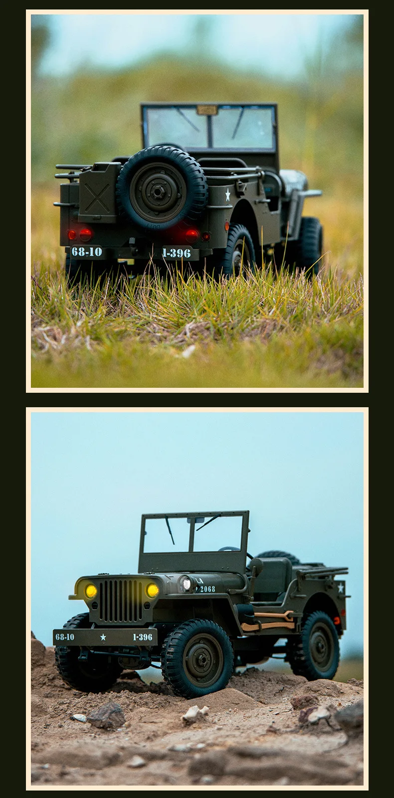 1/10 JJRC C8815 WillysRC Truck Rock Crawler 2.4GHz Remote Control Electric Off-Road Car with USB Cable Expert Toy for Kids