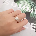 Flower Gold Jewelry Luxury Real Diamonds Ring Flower Genuine 18K Gold Ring Jewelry