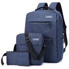 Bag USB Charger Three-piece Laptop Backpack Bag Large Capacity Multifunction Waterproof Backpack