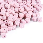 Beads Wholesale Customizable Loose 12mm Soft Food Grade Silicone Letter Beads