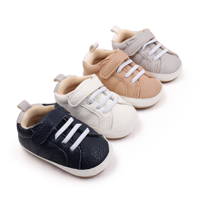 Fashion Trend Casual Solid Color PU Leather Baby Cute Rubber Soled Non-slip Toddler Shoes details