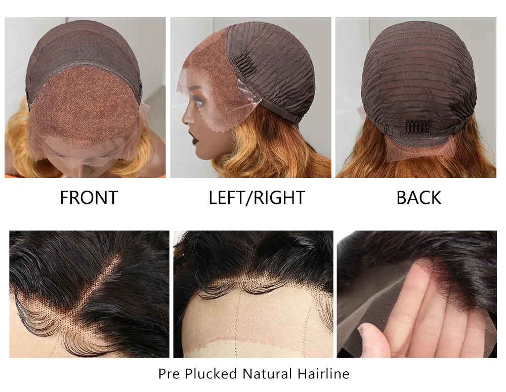 Glueless Full Lace Brazilian Human Lace Wig, Unprocessed 100% Human Hair Full Lace Wig, Natural Human Hair Wig For Black Women