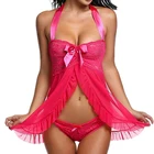 Lingerie Hot Selling Customized Women Sexy Transparent Erotic Lingerie Set Fashion Long Gown Lace Lingerie