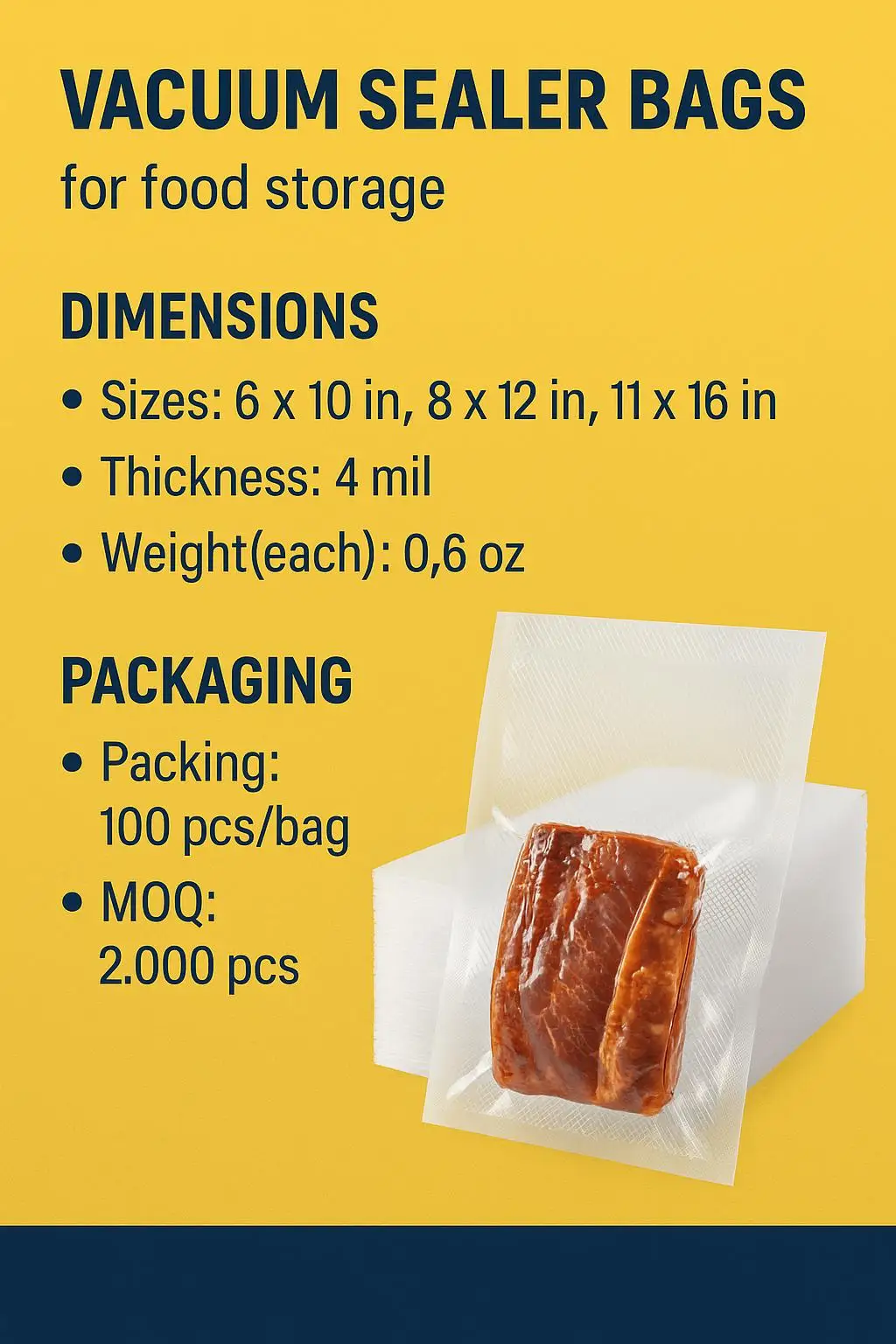 Reusable Transparent PE Vacuum Bag for Food Packaging Custom Logo Gravure Printing for Pizza Potato Chips Other Foods - detail 6