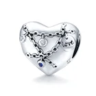 Heart Charms DIY Bracelet Accessories Heart Lock Silver Charms