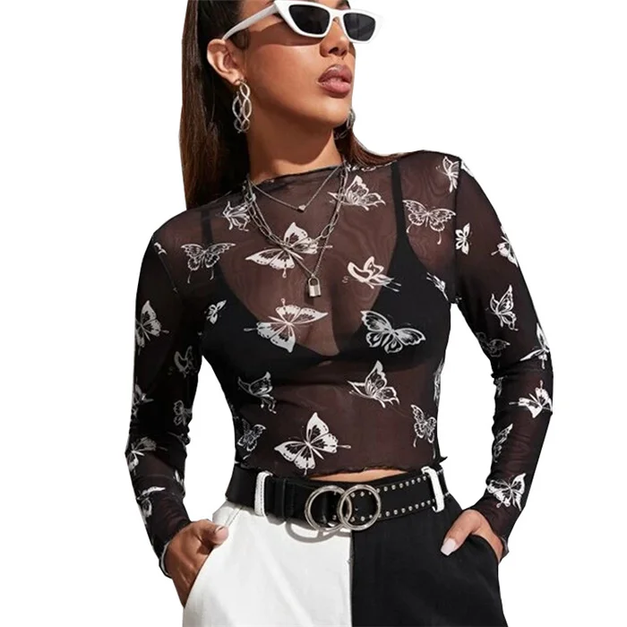 Women Summer Long Sleeve Lettuce Edge 