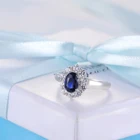 Color Silver Silver China Factory Luxury Engagement Sapphire Color CZ 925 Silver Ring